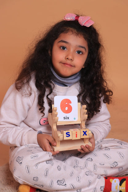 Wooden Reading Blocks Word Cognitive Pairing - Rotating Letter Puzzles For Kids Spelling Game