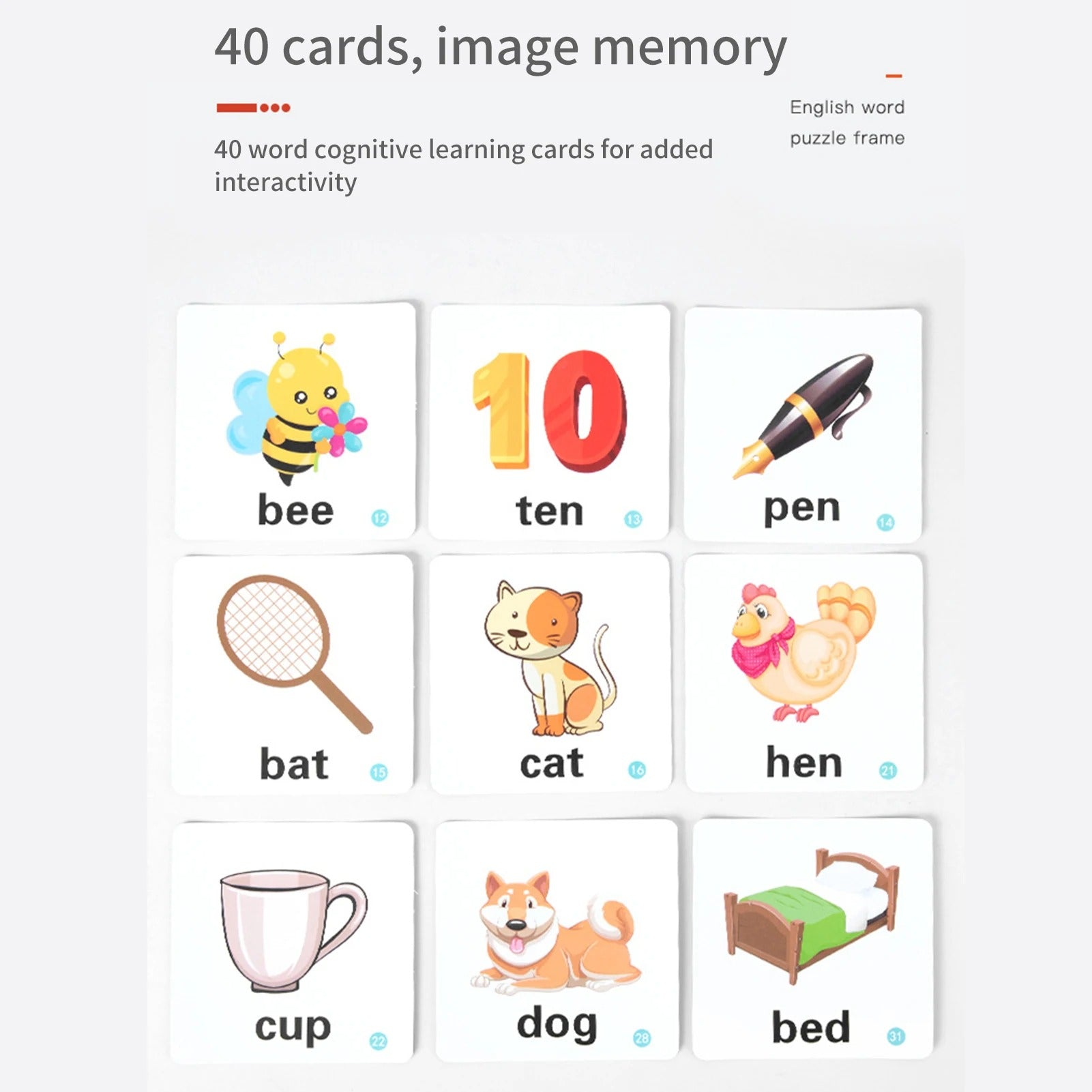 Wooden Reading Blocks Word Cognitive Pairing - Rotating Letter Puzzles For Kids Spelling Game