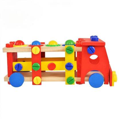 Wooden Screw Car Vehicle Hammer Ball, Trinkets & More - 2 in 1 DIY Screw Car Vehicle Hammer Ball