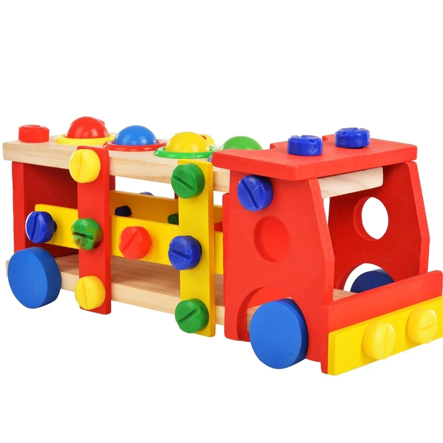 Wooden Screw Car Vehicle Hammer Ball, Trinkets & More - 2 in 1 DIY Screw Car Vehicle Hammer Ball