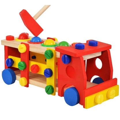 Wooden Screw Car Vehicle Hammer Ball, Trinkets & More - 2 in 1 DIY Screw Car Vehicle Hammer Ball