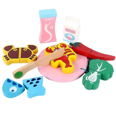 Chariot de courses en bois | Chariot de courses pour enfants