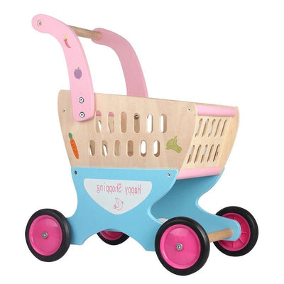 Chariot de courses en bois | Chariot de courses pour enfants