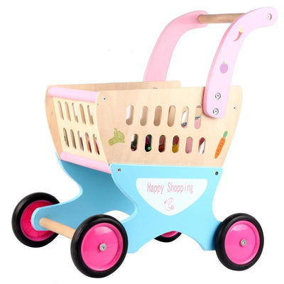 Chariot de courses en bois | Chariot de courses pour enfants