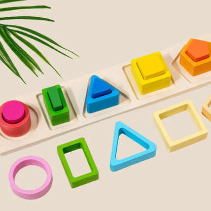 Wooden Sorting And Stacking Toys, Shapes stacker, Color Recognition Shape Sorting Gifts