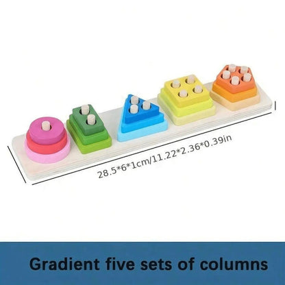 Wooden Sorting And Stacking Toys, Shapes stacker, Color Recognition Shape Sorting Gifts