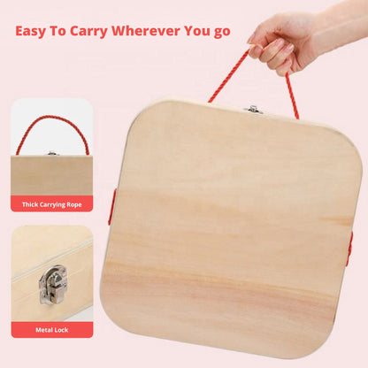 Wooden Tool Box, Montessori Educational STEM Toys, Construction Learning Toys for 3+ Years Kids, Set of 53 pcs, Child Safe Certified, Multi color