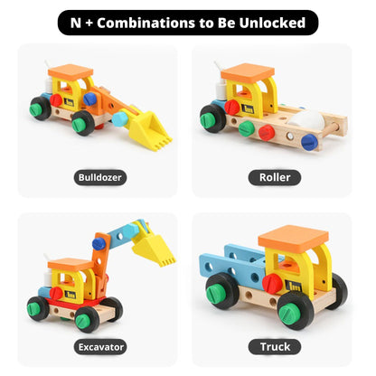 Wooden Tool Box, Montessori Educational STEM Toys, Construction Learning Toys for 3+ Years Kids, Set of 53 pcs, Child Safe Certified, Multi color