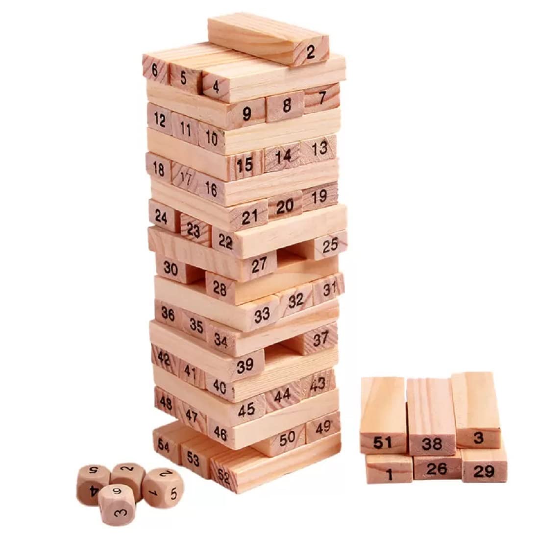 Wooden Tower  Ze-nga Stacker | Wood Balancing Blocks Montessori Toy