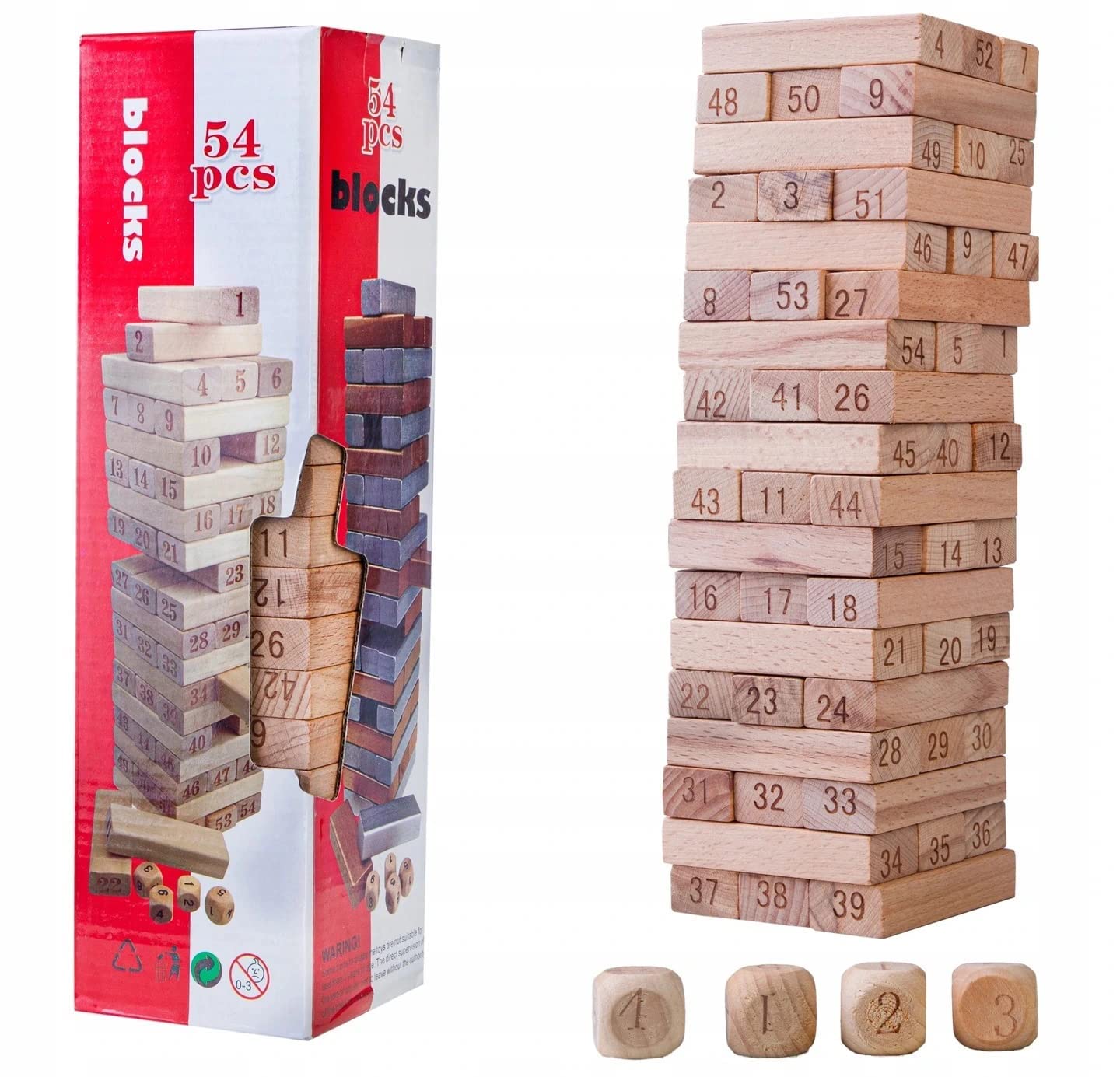Wooden Tower  Ze-nga Stacker | Wood Balancing Blocks Montessori Toy