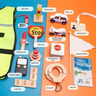 Set de police de la circulation en bois - MyLittleTales