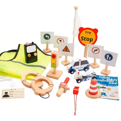 Set de police de la circulation en bois - MyLittleTales