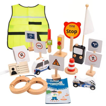 Wooden Traffic Police Set - MyLittleTales