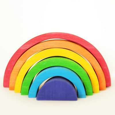 Fidtoy Apilador Arcoíris de Madera para Niños Pequeños con 6 Arcos