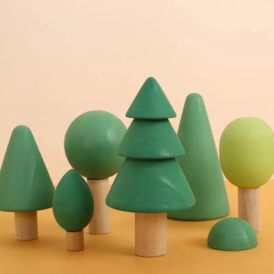 Kit de jeu en bois Arbres de la forêt - Jouets en bois à construction libre
