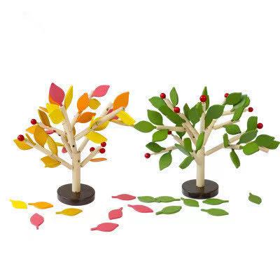 Montessori Inserting Leaves 3D Tree Blocks - Montessori Educational Toys