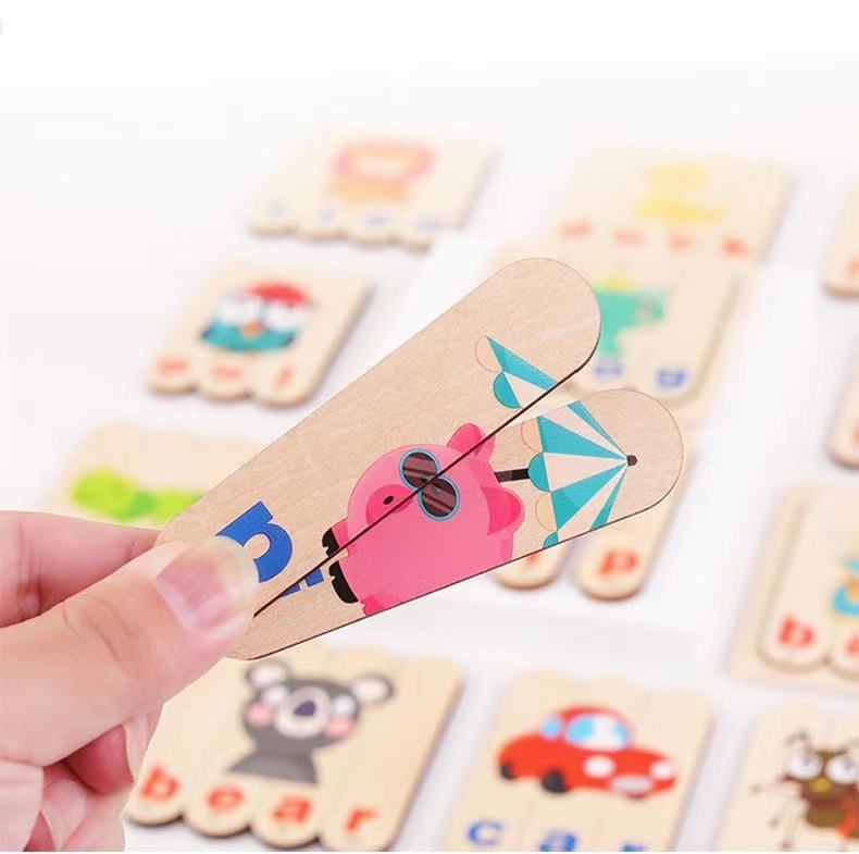 Wooden Spelling Picture Puzzle -  Best alphabet learning toys