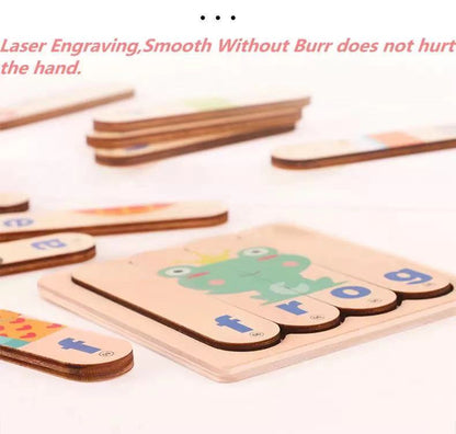 Wooden Spelling Picture Puzzle -  Best alphabet learning toys