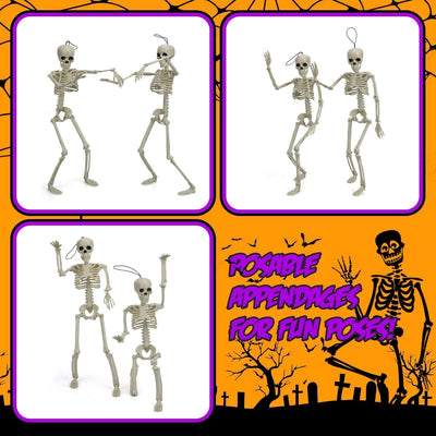 Fidtoy Decoraciones Esqueletos Articulados de Halloween, Set de 2