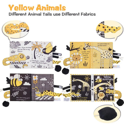 Yellow Animals Cloth Book – Sensory Touch and Feel Book for Babies