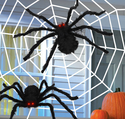 Fidtoy Grandes décorations d'araignée d'Halloween – Lot de 2